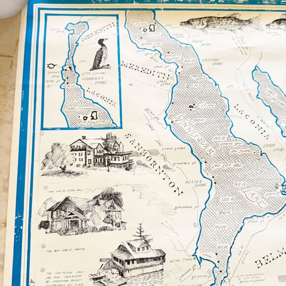 Vtg 1971 Winnisquam Lake Poster New Hampshire 21x 28 in NH Original - Picture 7 of 11